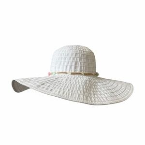 Tropical Trends Wide Brim Packable Sun Hat Beach Resort Summer White One Size